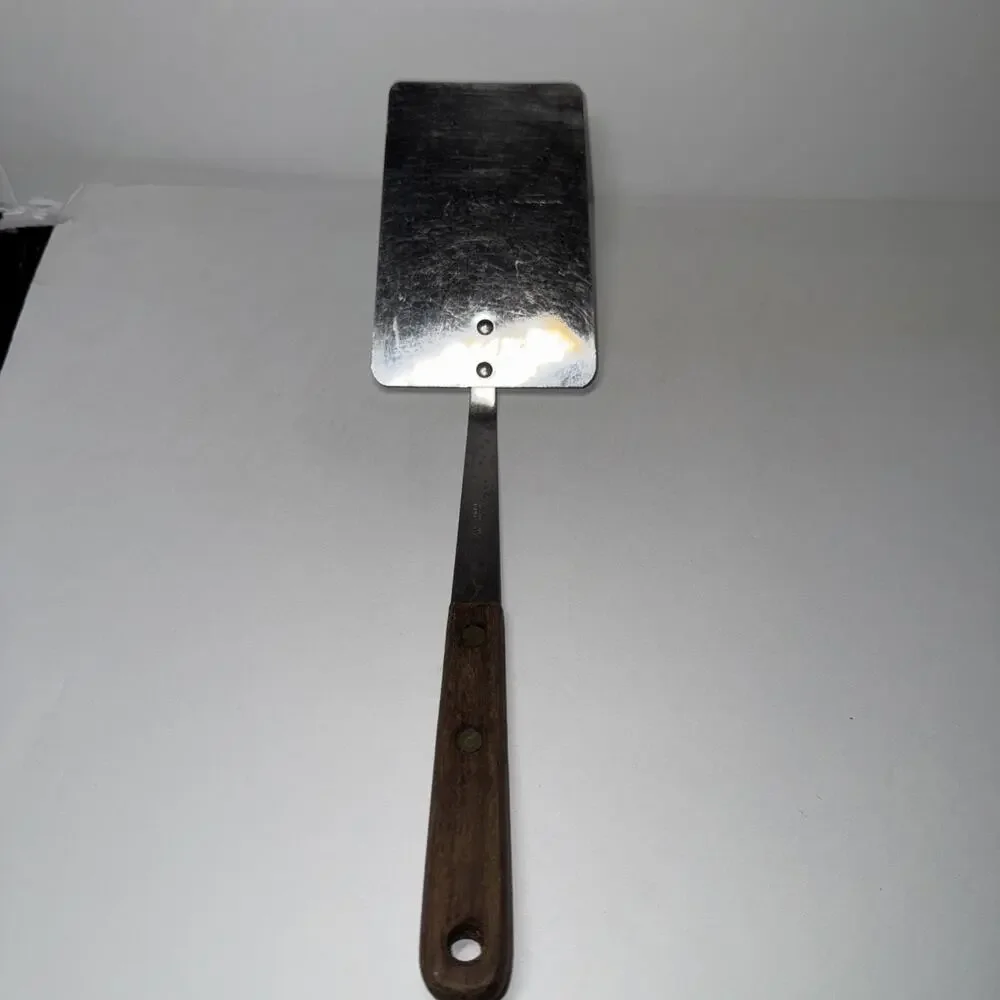 Vintage Robinson Knife Co Spatula Turner Stainless Steel Wood Handle 12